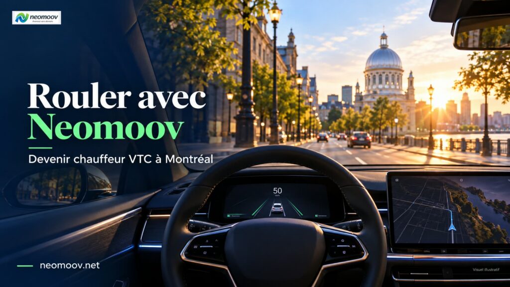 Devenir chauffeur VTC : VUS électrique premium garé dans une rue calme de Montréal au matin